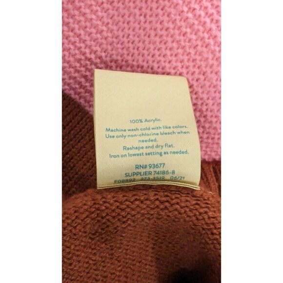 There Abouts Girls Size XL 16 Bright Pink Stripe Sweater Acrylic Long Sleeve - Picture 8 of 9